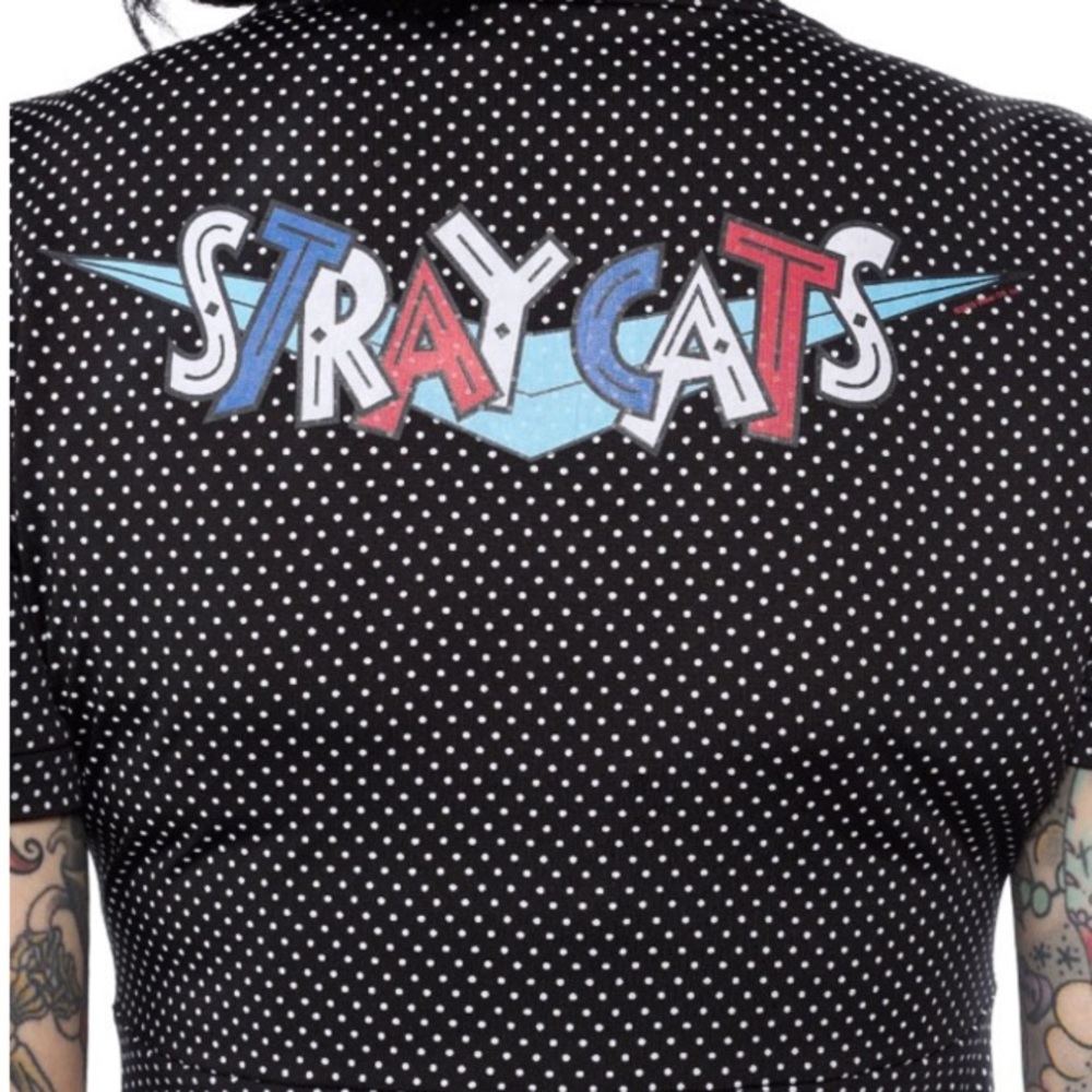 🍒Sourpuss Stray Cats Polka Dot Dress🍒